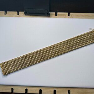 Italian 14kt YG Heavy, Wide Riso-Link Bracelet